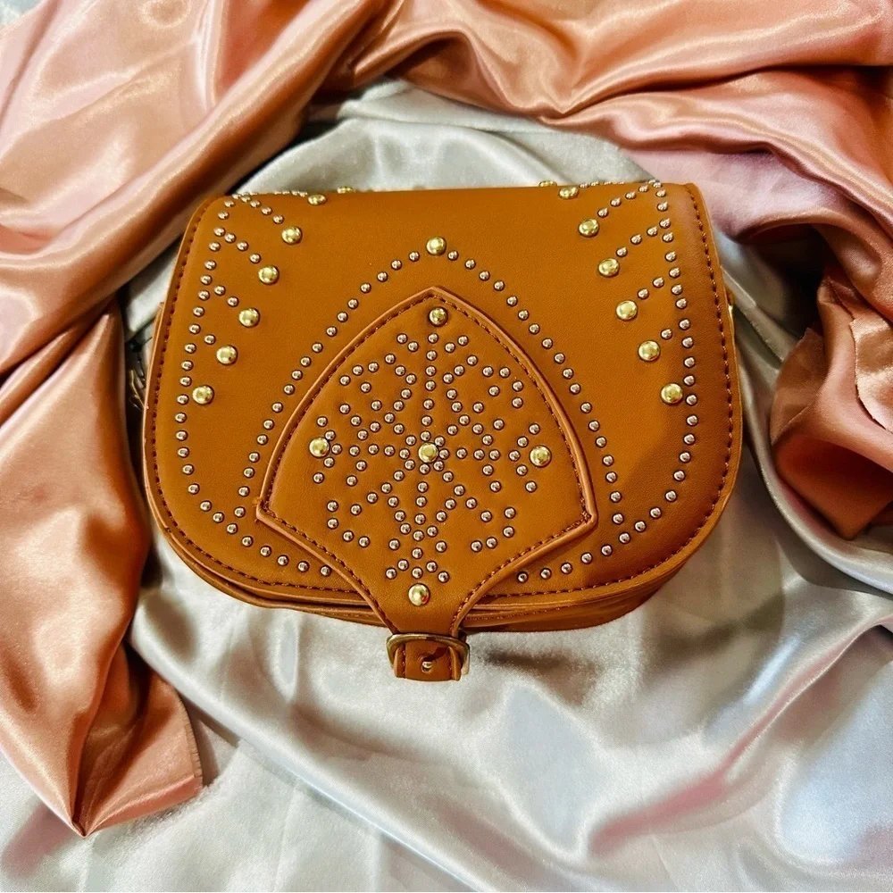 Western Studded Camel Fanny Pack – Boho Belt Bag
